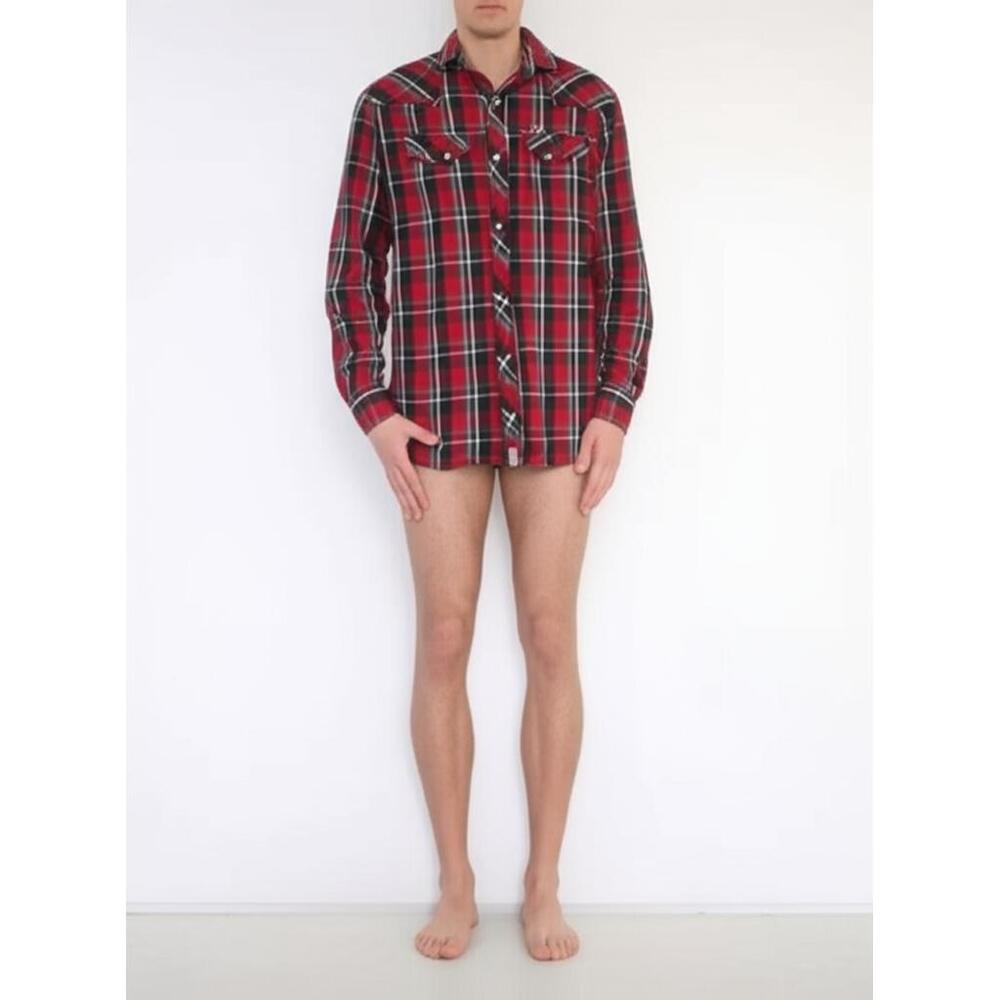 Rafter C Mens Size L Red Black Teal Plaid Western Flannel Snap Shirt
